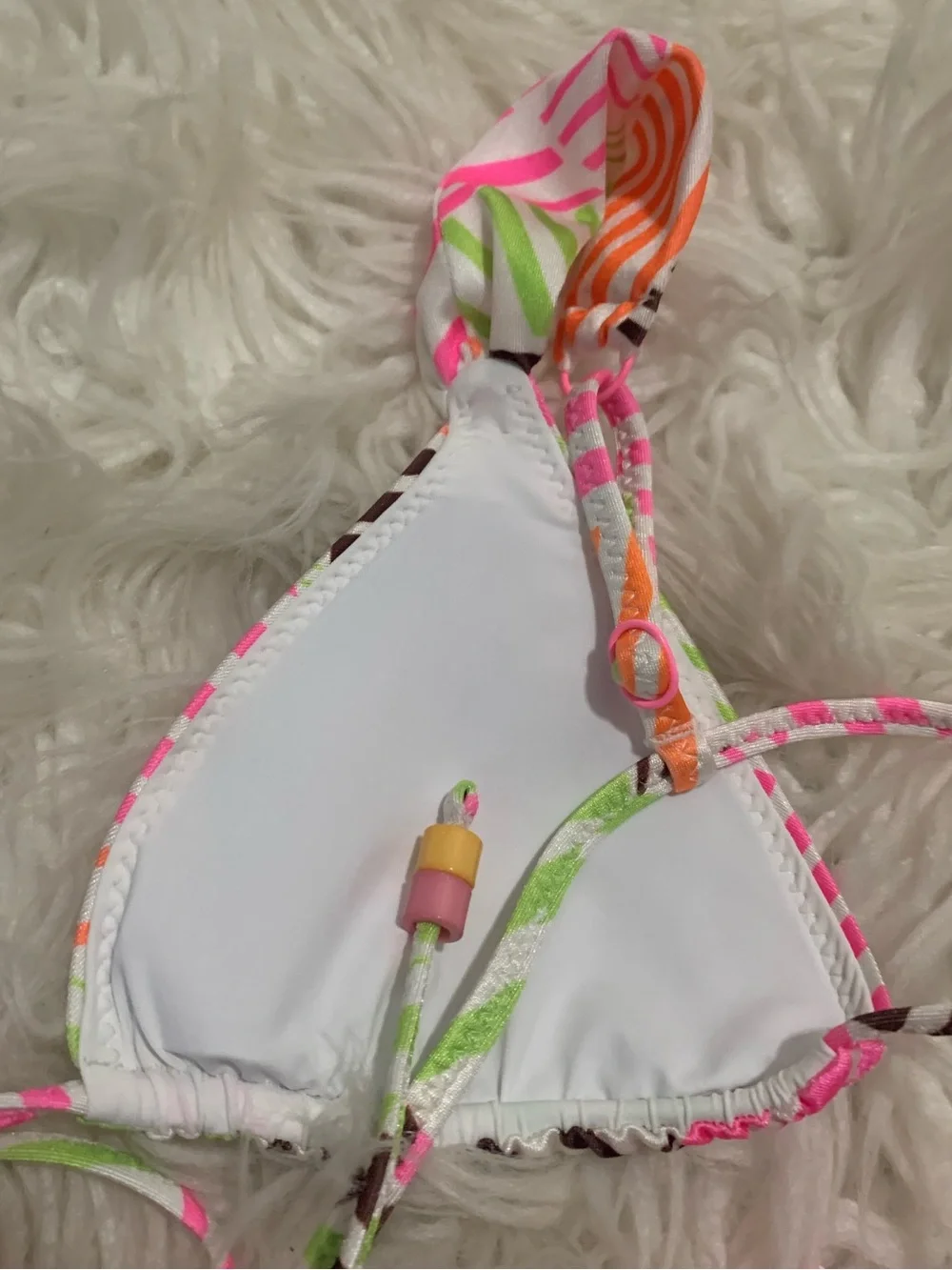 NWT OneOne Swim Yulia Top Amira Bottom White Multicolor Size Medium